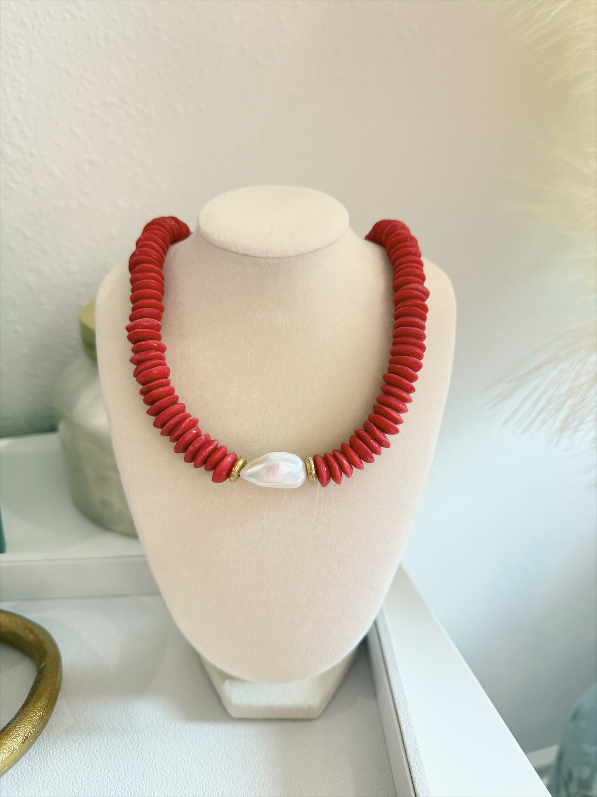 Fresh Water Pearl - Red